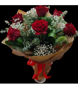 Bouquet 6 rosas vermelhas