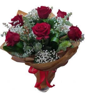 Bouquet 6 rosas vermelhas